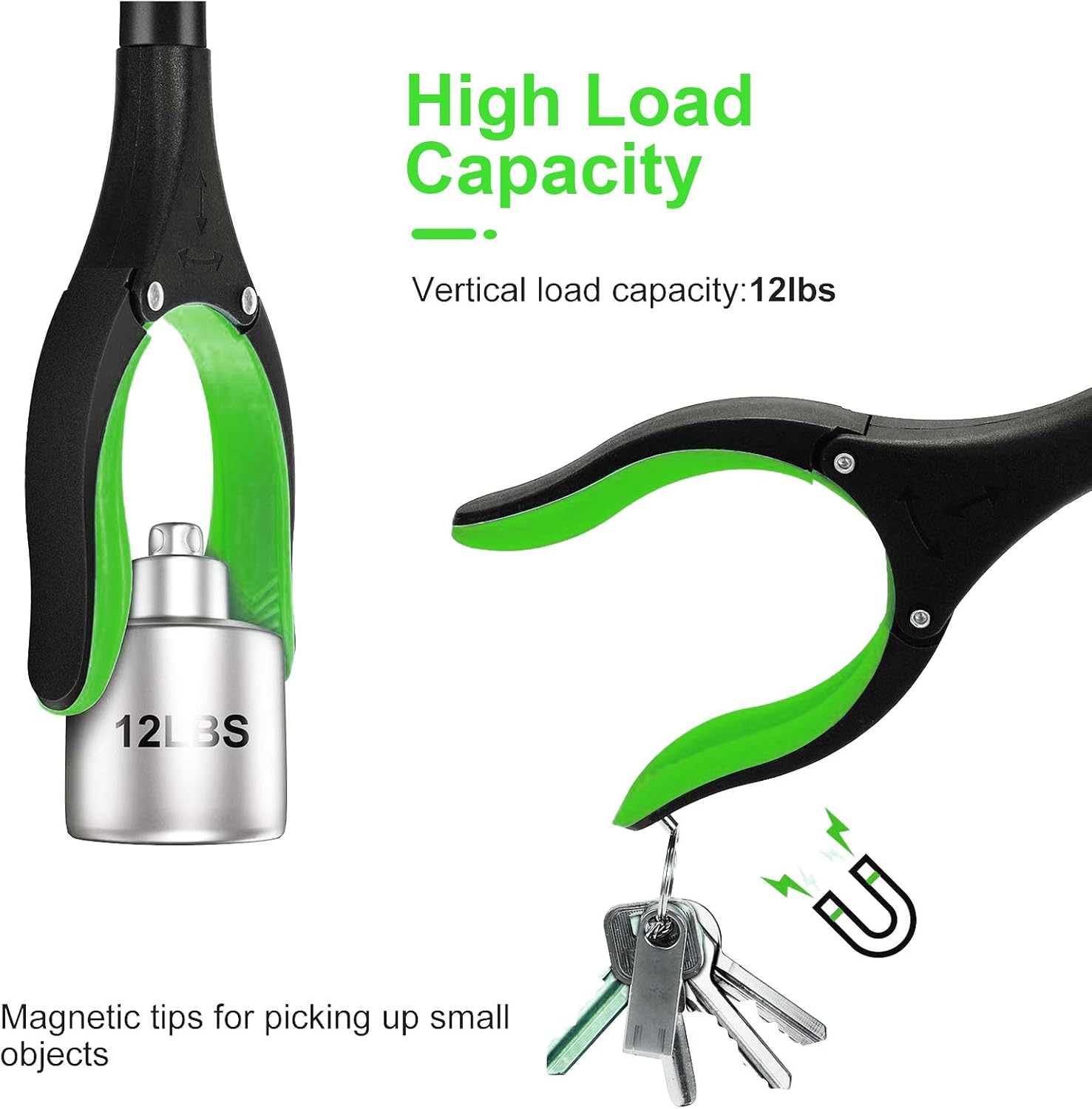 Jellas 2-Pack 32 Inch Grabber Reacher Tool with Shoehorn, 90° Rotating Head Grabber Tool for Elderly, Outdoor and Indoor Trash Picker Grabber(Green): Health & Personal Care