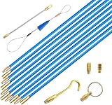 SETROVIC-UK Fiberglass Fish Tape Pull Kit 10x1M Rods Wire Running Cable Conduit view 1