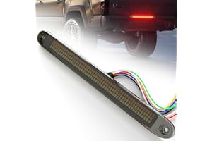 PSEQT 16" LED Trailer Tail Light Bar, Brake Stop Turn Signal Running Reverse Lights Red & Amber & White 3-Color Multi-Functio