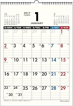 Amazon アクティブコーポレーション 17年 カレンダー 壁掛け 月曜始まり Acl 54 カレンダー 文房具 オフィス用品