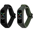 kwmobile Nylon Watch Strap Compatible with Oppo Band Sport Strap - 2x Fitness Tracker Replacement Wristband with Clasp