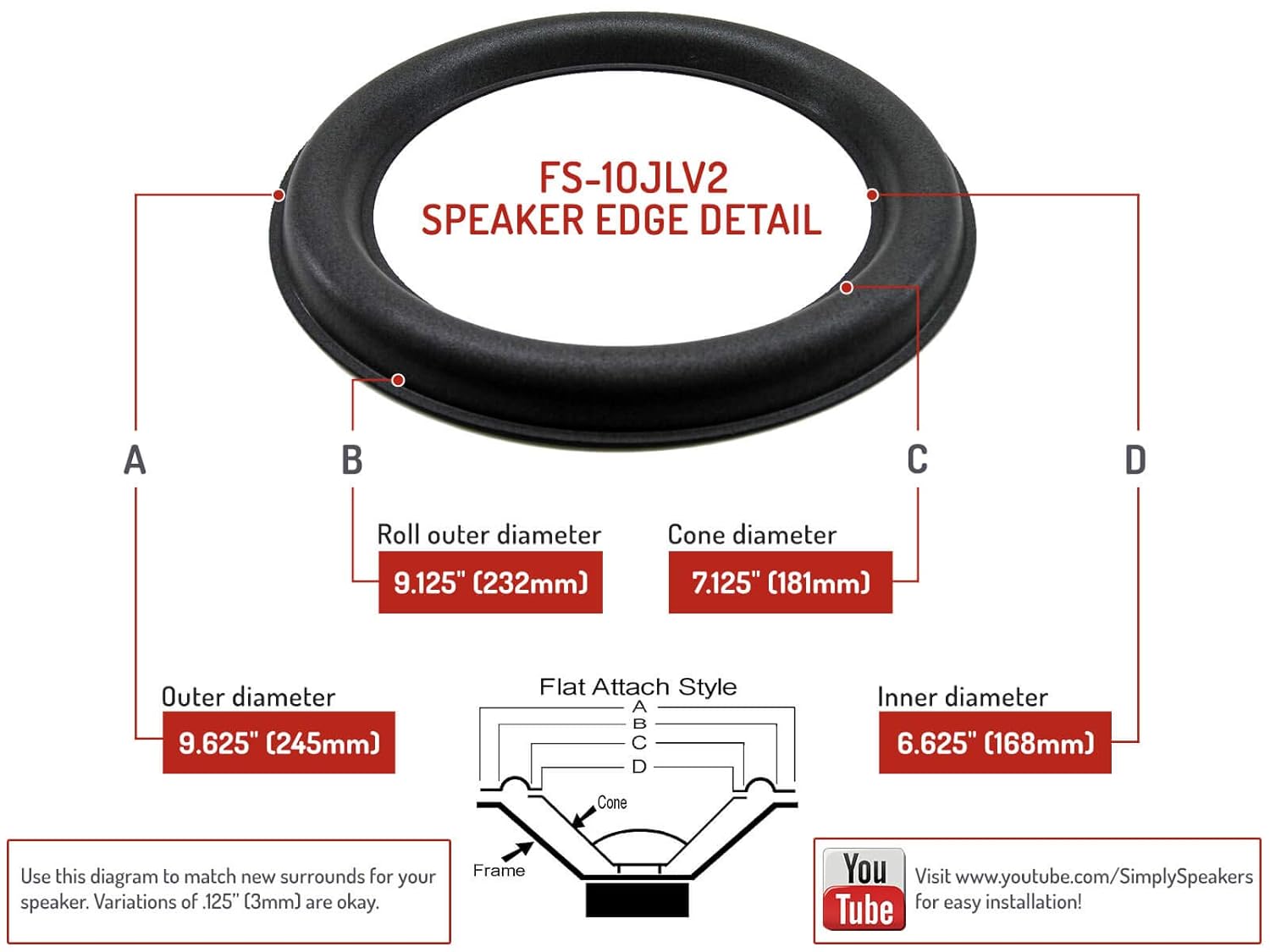 Kudosprs Com Audio Video Accessories Accessories Supplies Pair Jl Audio 10 Inch Foam Speaker Repair Kit 10w6v2 D4 Fsk 10jlv2