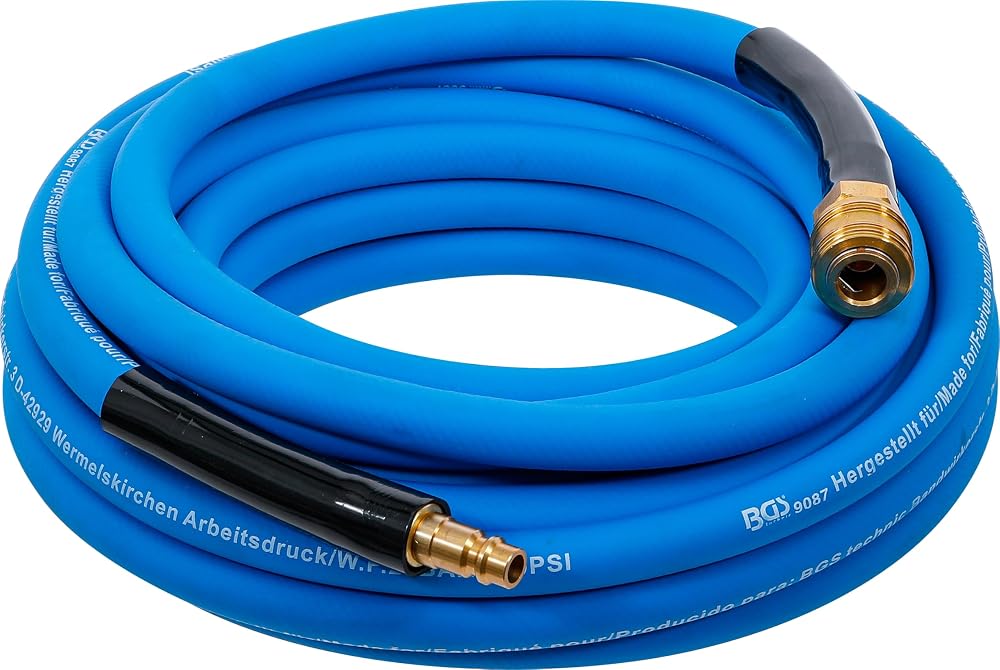 BGS Air Hose 10 m 1/4 inch Quick Coupling PVC Fabric 20 bar