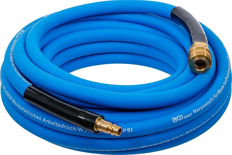 BGS Air Hose 10 m 1/4 inch Quick Coupling PVC Fabric 20 bar