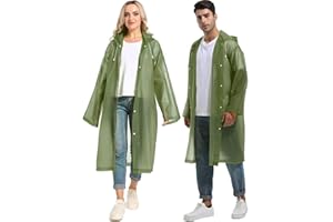 HOOMBOOM Rain Ponchos for Adults Reusable Raincoats Survival Heavy Duty Military Impermeable 2 Packs Rain Coat…