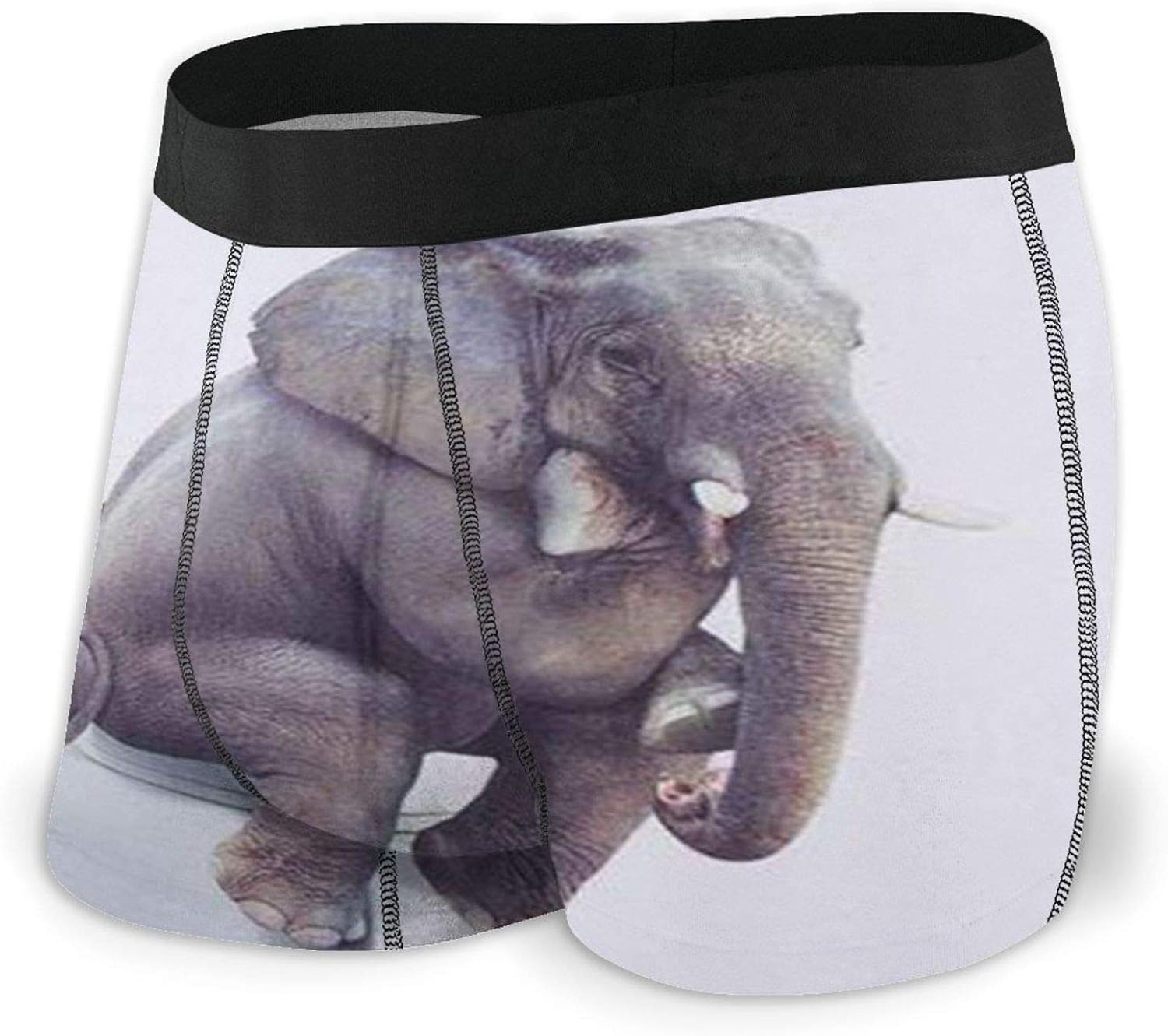 Kimisoy Mens Boxer Briefs Elephant Sitting On The Toilet Soft Underwear