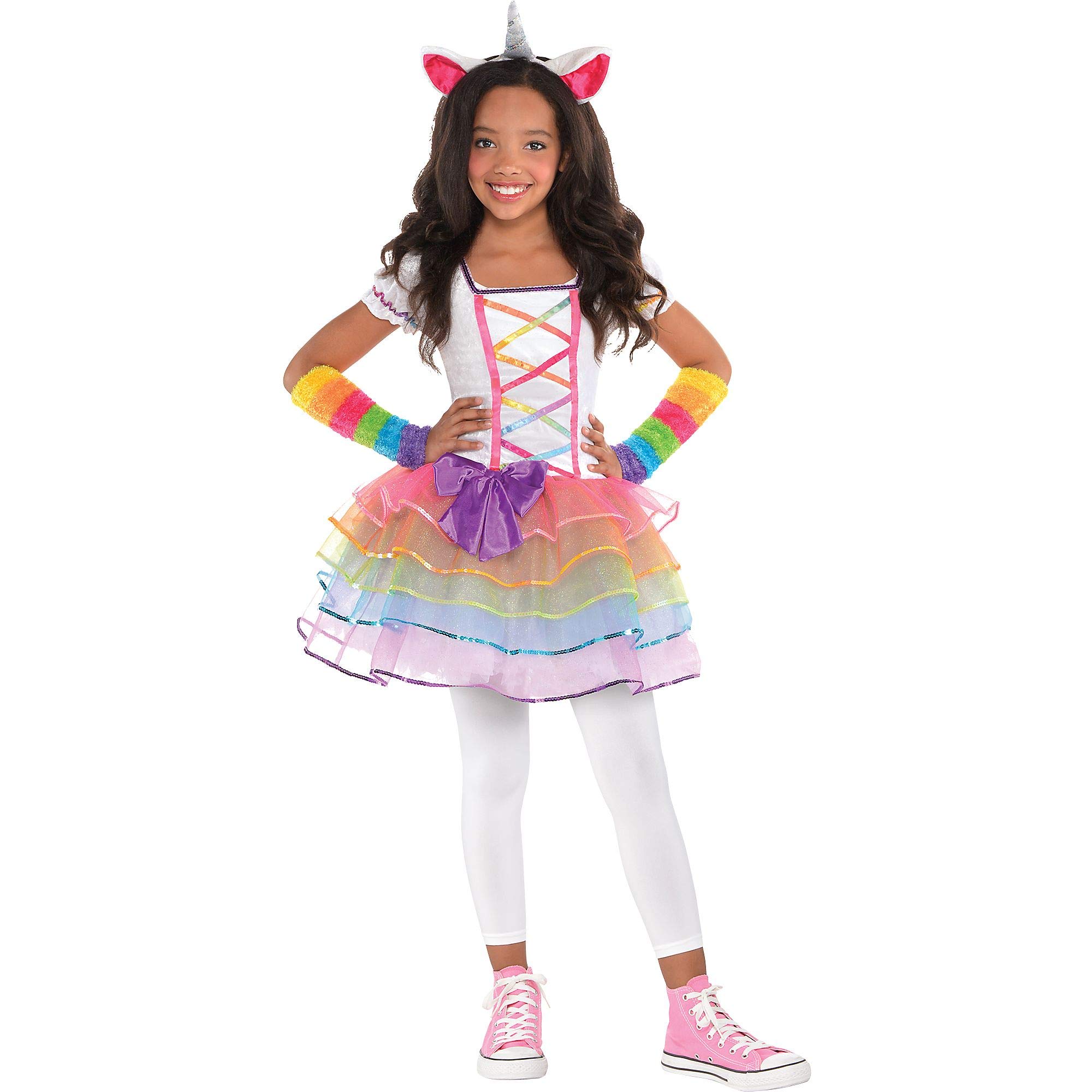 amscan Rainbow Unicorn Girls Fancy Dress Fairy Tale Book Day Animal Kids Childs Costume (Age 4-6 Years)