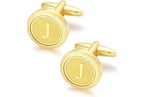 GWD Initial Cufflinks for Men Classic Cuff links Mens Letter Shirts CuffLinks Wedding Gift