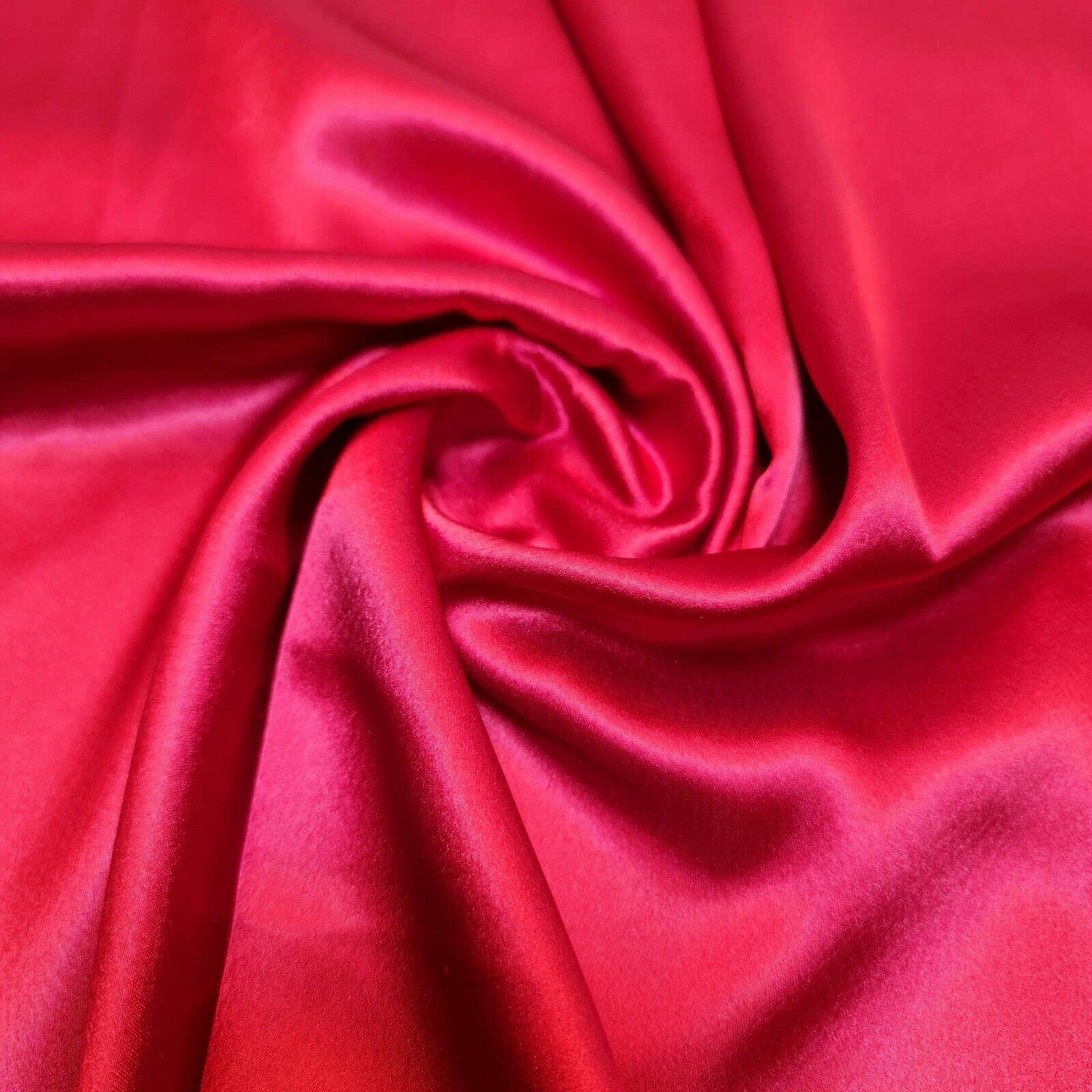 Glossy Charmeuse Silk Satin Bridal Dress Polyester Lining Craft Fabric 44" Meter (2 Meter, Wine)