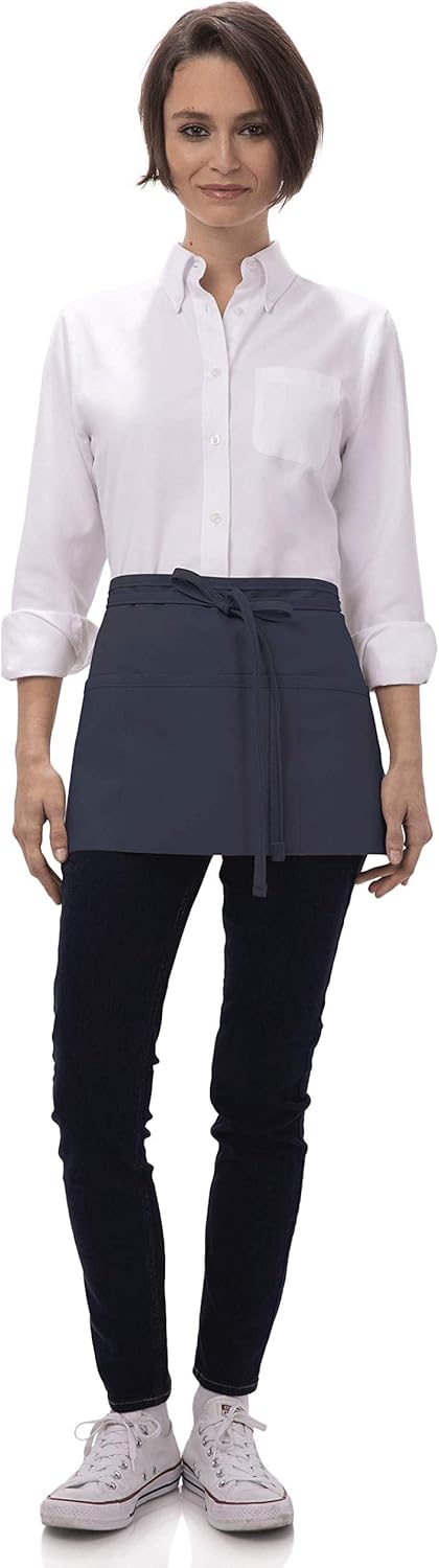Chef Works Waist Apron, Navy, One Size: Clothing
