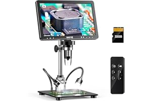 Hayve DM12 10.1'' HDMI Digital Microscope, 2000X Coin Microscope with IPS Screen, 20MP Soldering Microscope for Electronics w