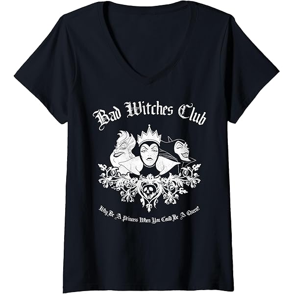 Amazon.com: Womens Disney Villains Bad Girls Trio V-Neck T-Shirt