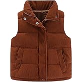 Happy Cherry Corduroy Vest for Toddler Baby Sleeveless Winter Jacket Stand Collar Thick Warm Coat 1-10Y