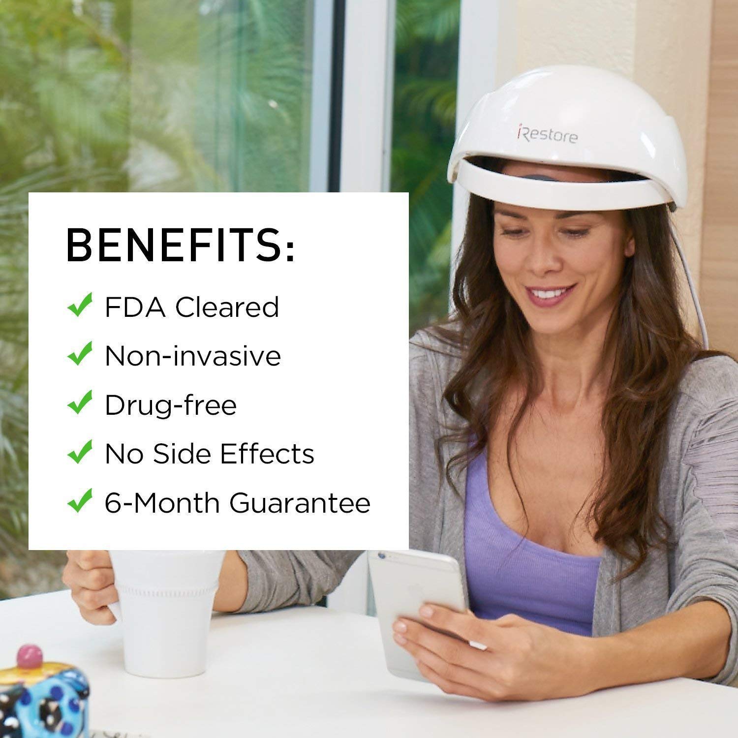 iRestore Laser Hair Growth System - FDA Cleared Hair Loss Treatments - Hair Regrowth for Men and Women with Balding, Thinning Hair - Laser Cap Uses Red Light Therapy Like Laser Comb Hair Loss Products: Beauty
