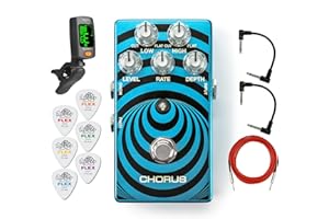 BRISKDROP MXR WA38 Wylde Audio Chorus Pedal - Bundle with Instrument Cable, 2 Patch Cables, Tuner, and 6 Dunlop Flex Picks