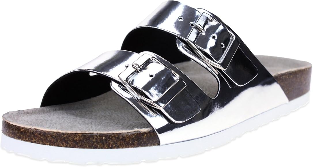 foam double buckle sandals