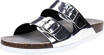 Amazon.com | Skechers Women's Memory Foam Double Strap Sandal | Slides