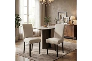IDEALHOUSE Upholstered Dining Chair with Ergonomic Backrest & Thickened Cushion, Breathable Fabric Seat for Kitchen & Dining 