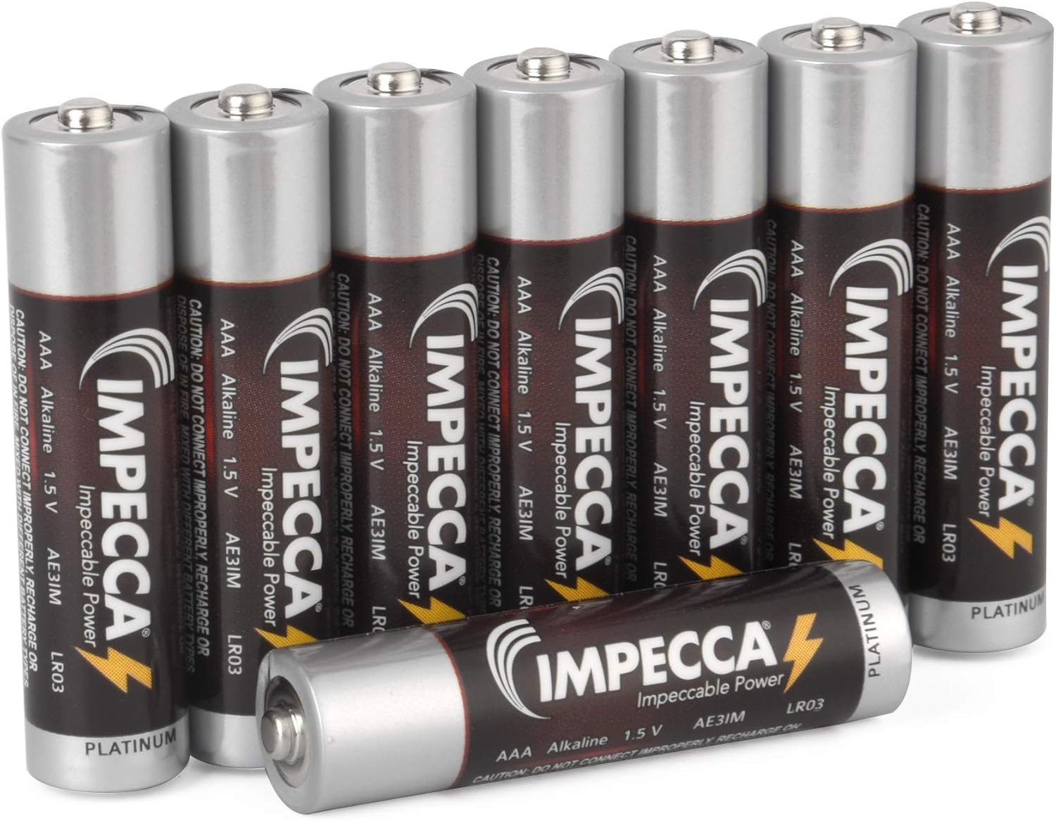 IMPECCA AAA Batteries, All Purpose Alkaline Batteries (100-Pack) High Performance AAA Battery Long Lasting Shelf Life and Leak Resistant 100-Count LR3 - Platinum Series (Case Included!): Home Audio & Theater