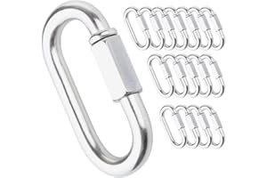 IEBUOBO Quick Link Stainless Steel Quick Link Chain D Shape Locking Quick Chain for Carabiner, Hammock, Camping and Outdoor Equipment
