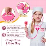 BUYGER Girls Doctor Nurse Vet Set Toys with Lights Stethoscope Carry Case view 4