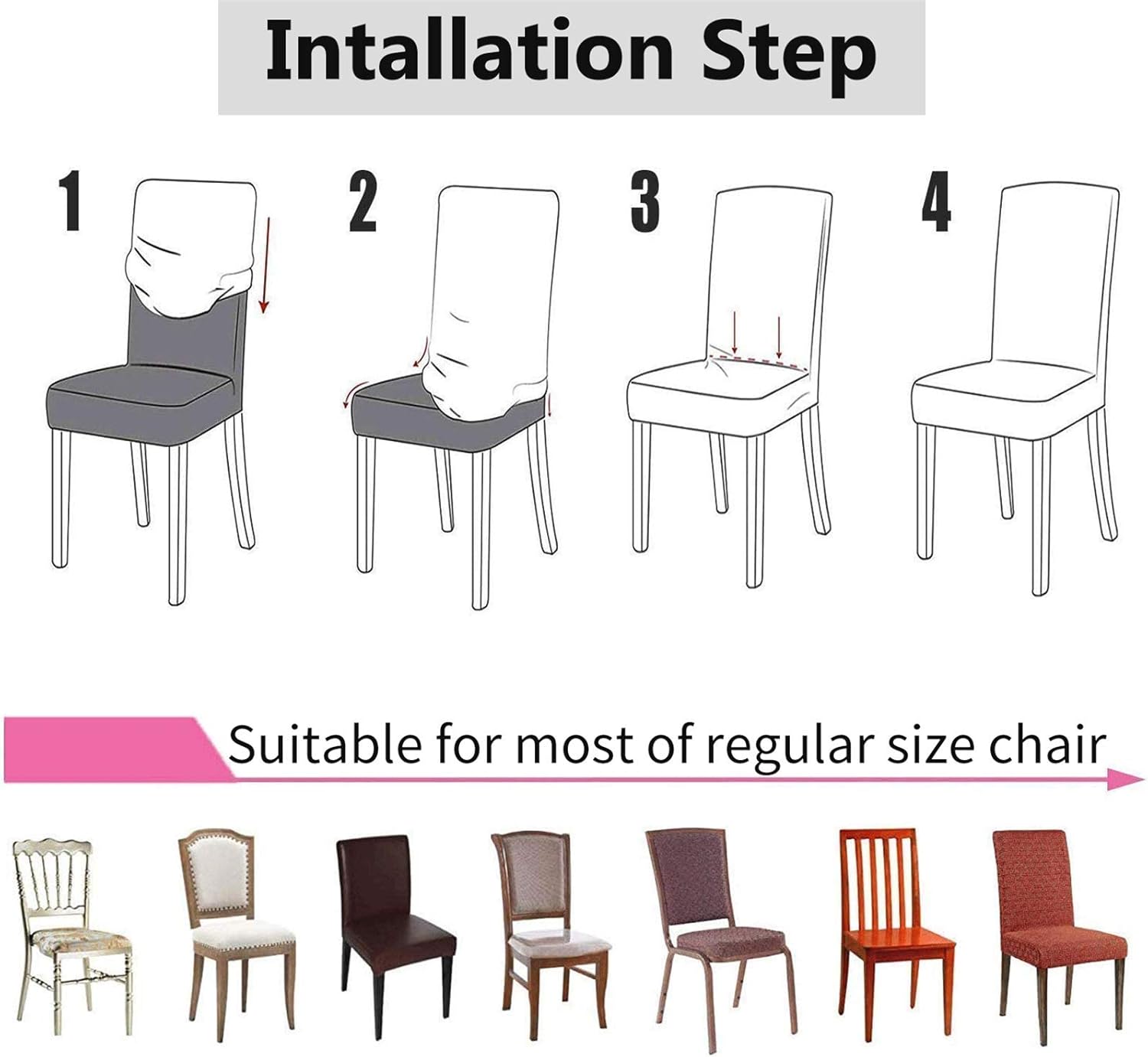 Aisprts Dining Room Chair Covers Slipcovers Set of 6 - Image 5
