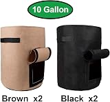 Anwenk 10 Gallon Potato Grow Bags 4Pack with Flap Window & Handles view 3
