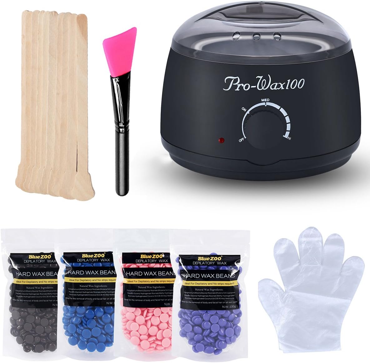 Kapmore Wax Warmer, Electric Wax Heater with 10 Gloves 10 Sticks 1 Mask Brush and 4 Pack Wax Bean