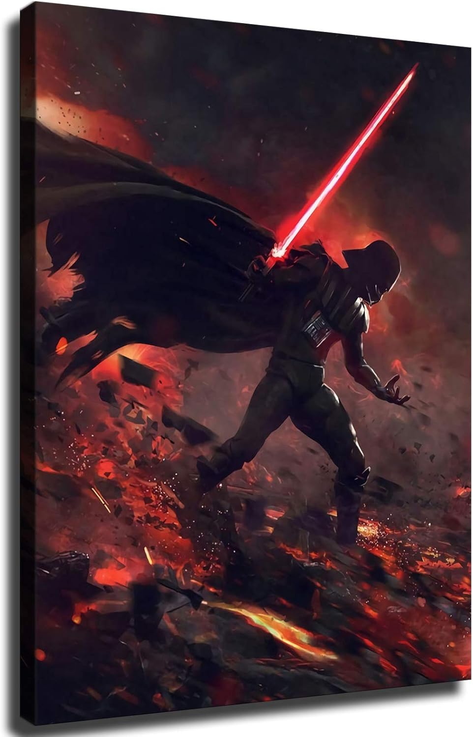 Darth Vader Star Wars Poster Canvas Art Poster and Wall Art Picture Home Decor Painting Santa RONA (16x24 Wooden Framed,SR132698)