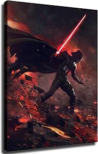 Darth Vader Star Wars Poster Canvas Art Poster and Wall Art Picture Home Decor Painting Santa RONA (16x24 Wooden Framed,SR132698)