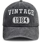 Vintage 1980 1981 1982 1983 1984 1985 1986 1987 1988 1989 Hat for Men Women, Funny Adjustable Cotton Birthday Baseball Cap