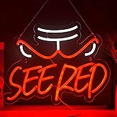See Red Neon Sign NBA Bulls Slogan Neon Sign for Wall Decor Basketball Sign USB Dimmable LED Neon Lights for Beer Bar Kitchen Restaurant Home Bar Pub Tavern Party Man Cave Club Shops Hotel Store Business Gift