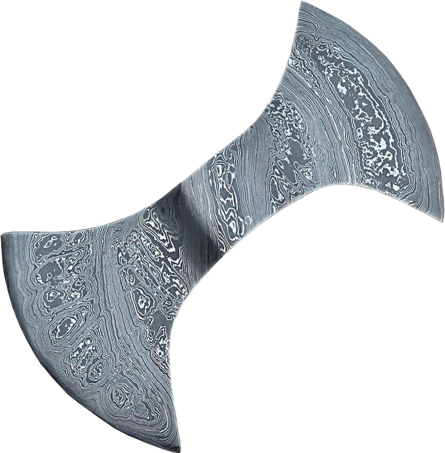 9 Inch Custom Handmade Forged Damascus Steel Fixed Blade Viking Axe Hatchet Tomahawk Head ONLY Knife W-Sheath Also-Make Dagger Chef Hunting Bowie Cleaver Sword Outdoor Full Tang Handle Knives 9269