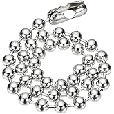 PATIKIL Silver-tone Beaded Chain Necklace, Titanium Steel Bead Ball Chain Necklace Y2K Punk Necklace for Women Men Gift