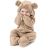 Cuddle Club Fleece Baby Bunting Bodysuit with Hood, Convertible Mittens & Booties, Car Seat Friendly, Soft & Warm, Easy Zip