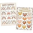 2 Pack Birthday Poster Chart for Classroom Happy Birthday Decoration Birthday Calendar Poster Chart Rainbow Classroom Decor Happy Birthday Bulletin Board Decor for Wall Office School, 12.4 x 17.5 Inch