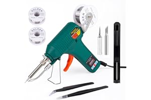 Larlarsa Soldering Gun Kit - Soldering Iron Kit with Adjustable Temp 180-520°C,ON/OFF Button,80W LED Digital Internal Heat Soldering Gun,Auto Send Tin Soldering Kit for Electronics Welding Repair DIY
