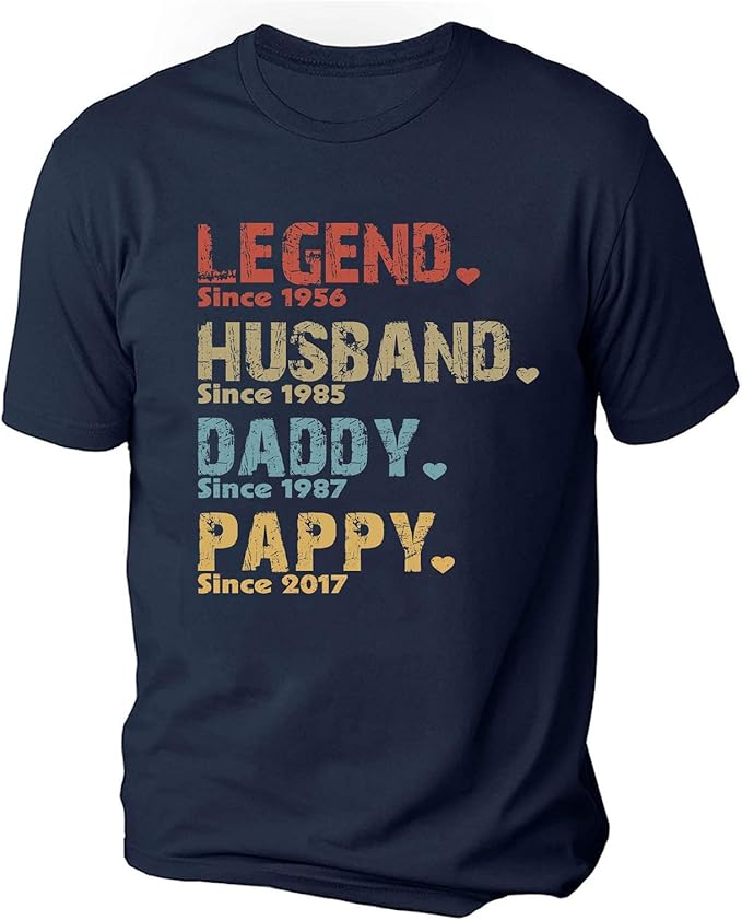 Amazon.com: Custom Father's Day Tee - Legend, Husband, Daddy, Pappy Since T Shirt, Longsleeve 
