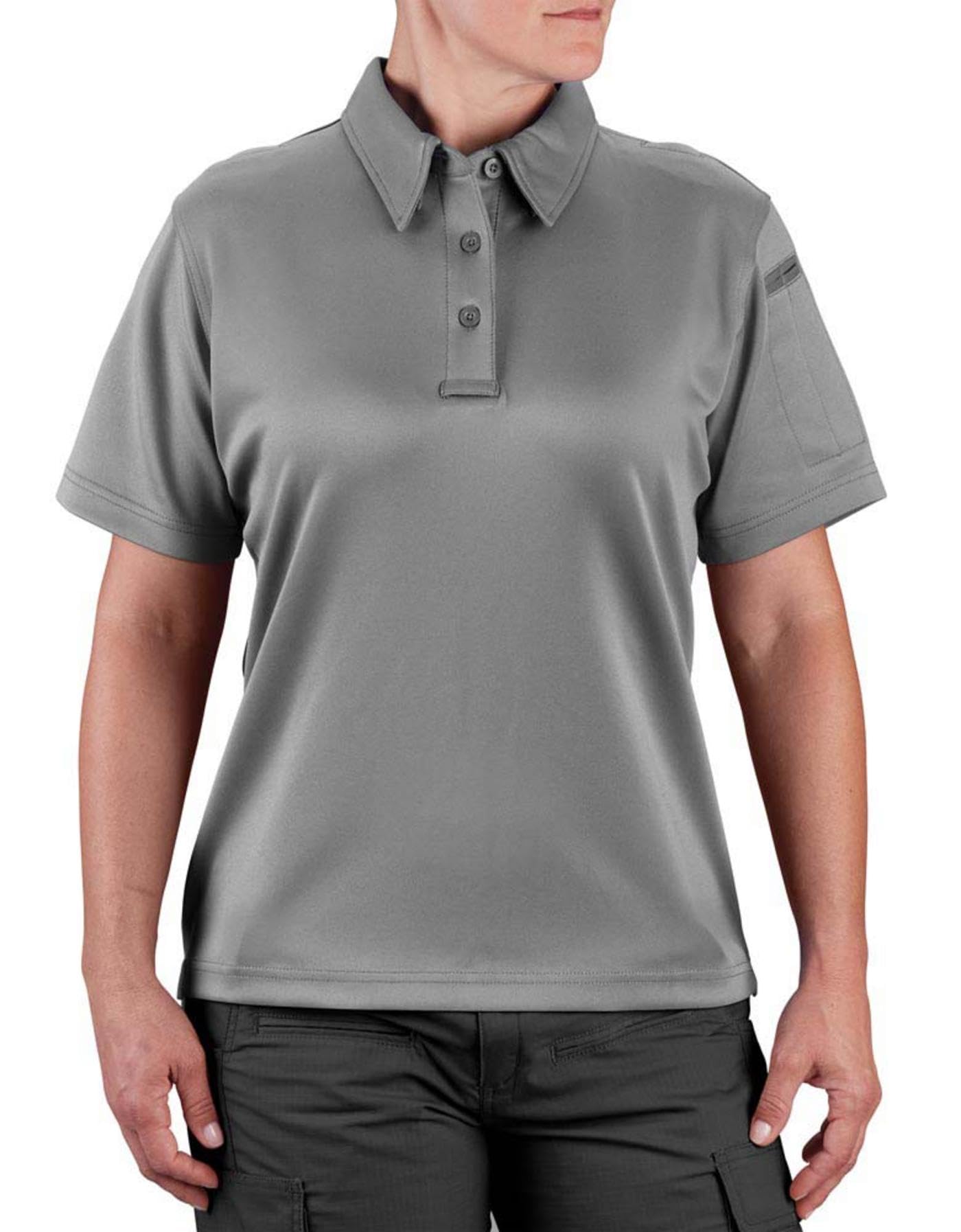 Propper Women’s Short I.C.E Sleeve Performance Polo, Grey, Large