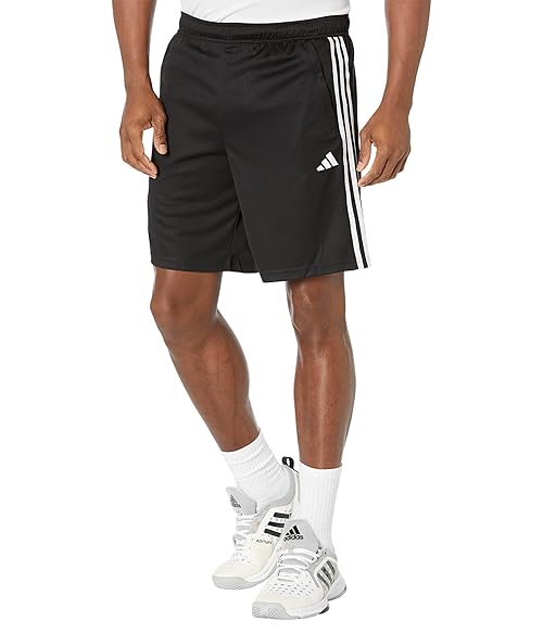 adidas Men's Size Essentials Pique 3-Stripes Training Shorts, Black/White, X-Large/Tall