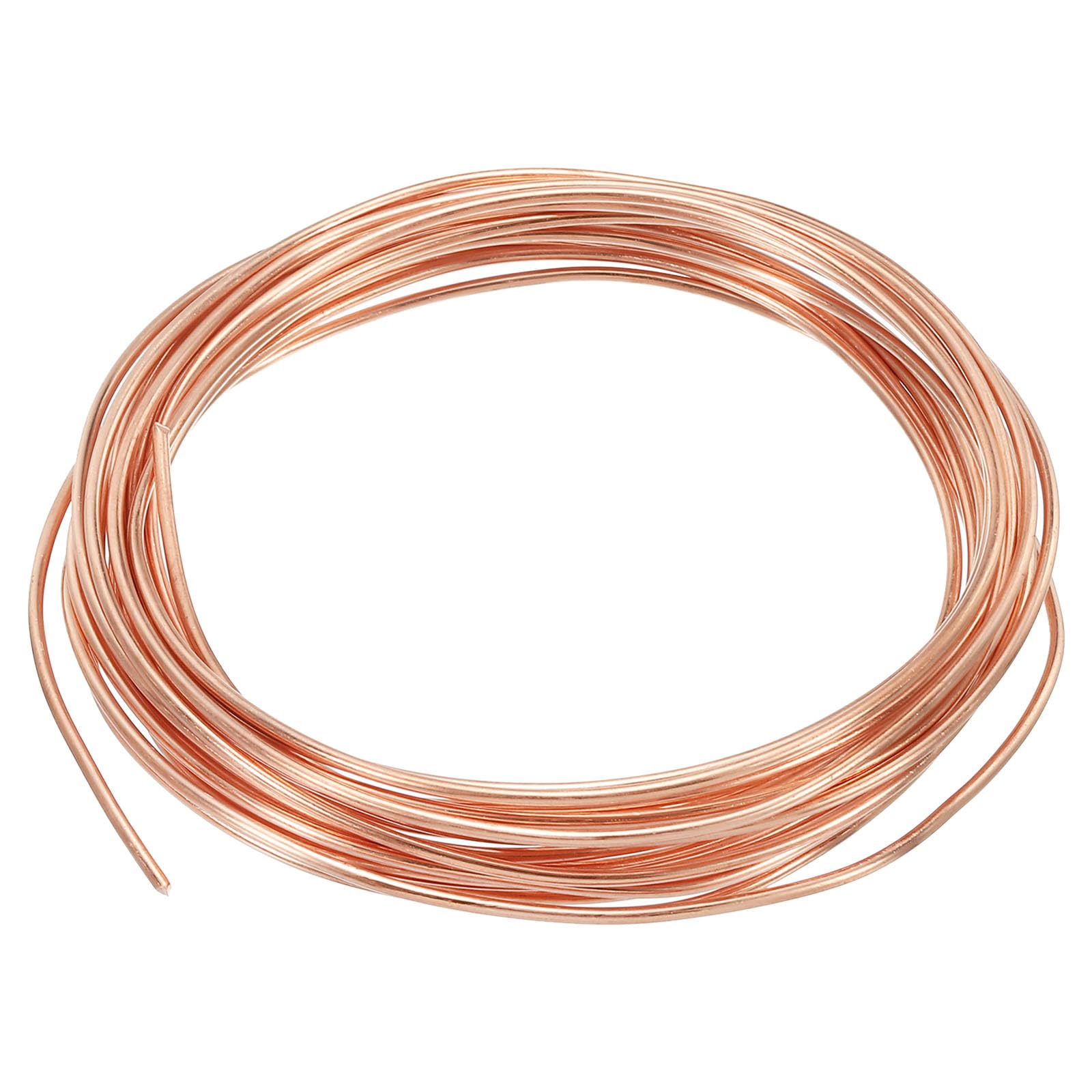 PATIKIL 16.4 Feet Solid Bare Copper Wire, 15 Gauge 99.9% Pure Copper Wire 1.8mm Soft Beading Wire Metal Plant Stem Ties for Jewelry Craft (5m)