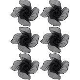 Boao 6Pcs Chiffon Scarf 50s Square Neck Head Scarf for Women | Vintage Soft Polyester Handkerchief 1950s Vintage Bow Headband Head Scarves Headband Scarves for Women
