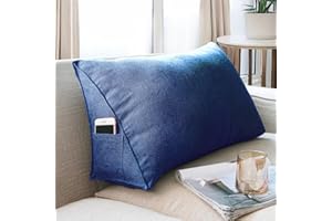 Triangular Bed Wedge Pillow, Back Support Backrest Reading Pillows with Removable Pillowcase for Living Room Bed Decorative C