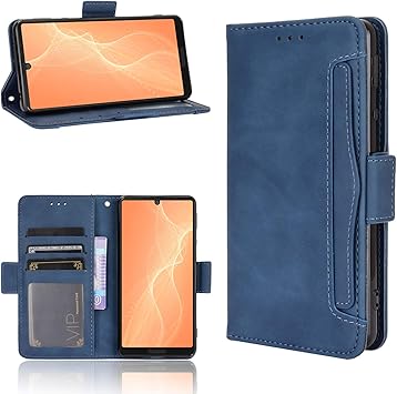 Amazon Com Qiongni Case For Sharp Aquos Sense 4 Case Cover Case For Sharp Aquos Sense 4 Case Flip Pu Leather Cover Blue Electronics