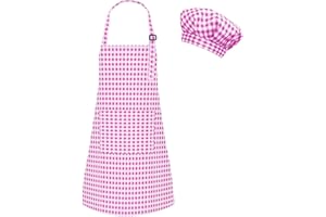 TOPWAYS Kids Aprons for Girls Toddler Aprons for Kids Toddler with Pocket for Painting Cooking Baking Art Gardening Craft
