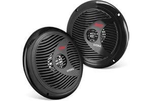 6.5 Inch Dual Marine Speakers - 2 Way Waterproof and Weather Resistant Outdoor Audio Stereo Sound System with 150 Watt Power,