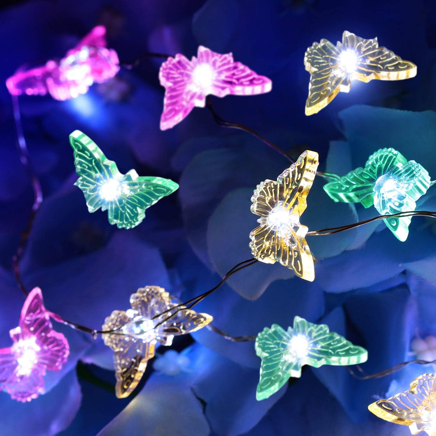 Summer String Lights Butterfly Shape String Lights Colorful