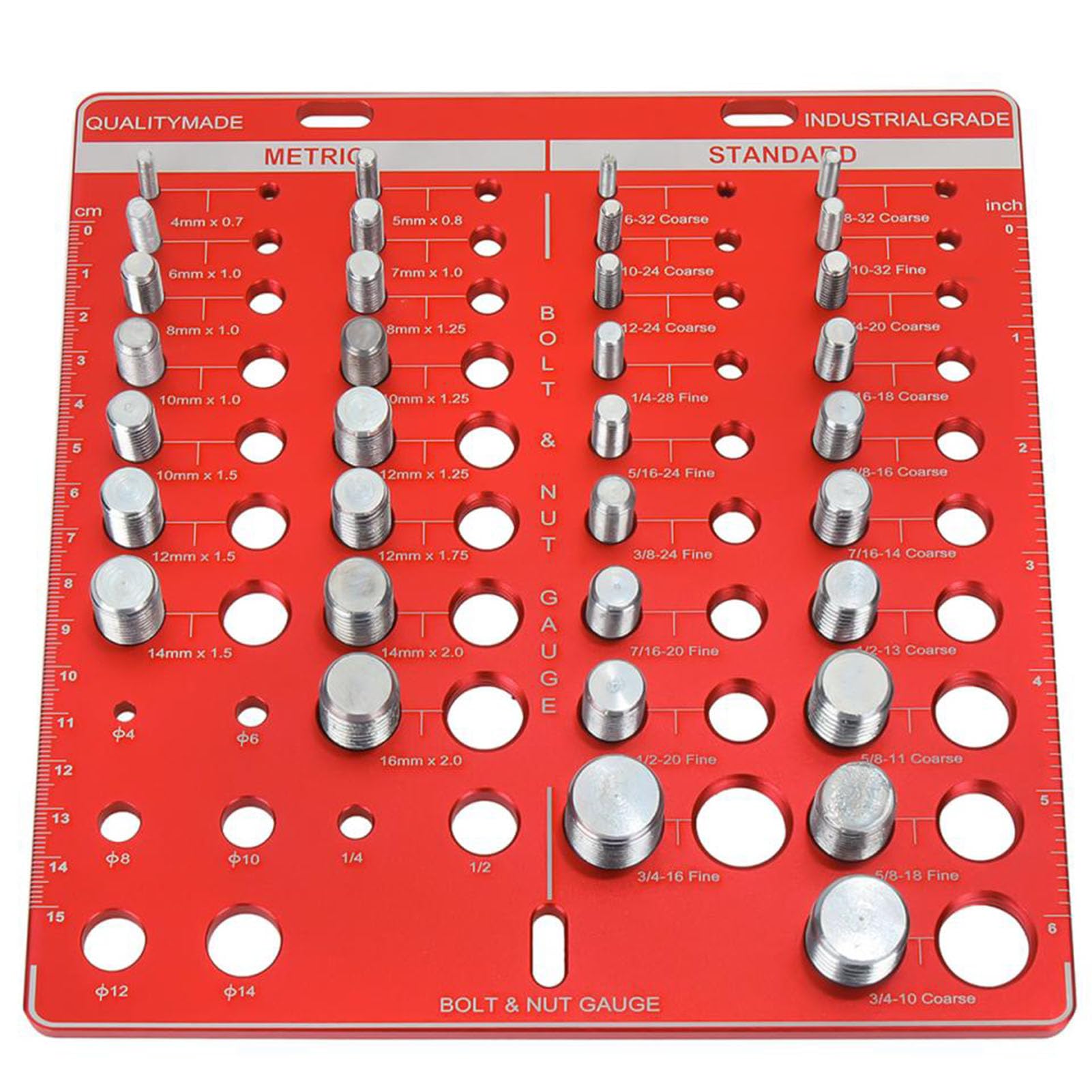 banapoy Nut and Bolt Thread Checker, 34 Thread Checker Standard and Metric Sets, Bolt and Nut Identifier Gauge Bolt Size and Thread Gauge Bolt Identifier Board Aluminum Alloy, banapoyb1ezxgy3wt
