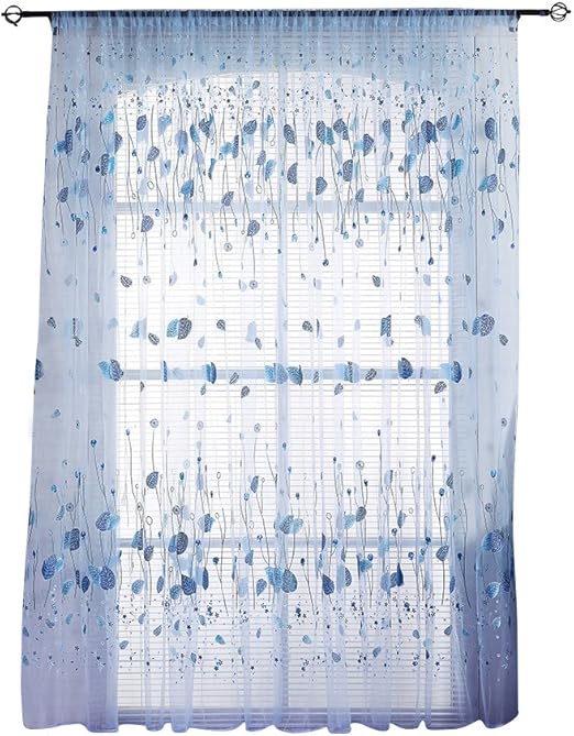 Amazon.de: VelvxKl Tüll-Vorhang, elegant, Blumen-Blätter, Bedruckt, für
