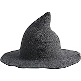 Vavious Womens Witch Hat Wide Birm Wool Wizard Caps for Halloween Party Masquerade Costume Accessory